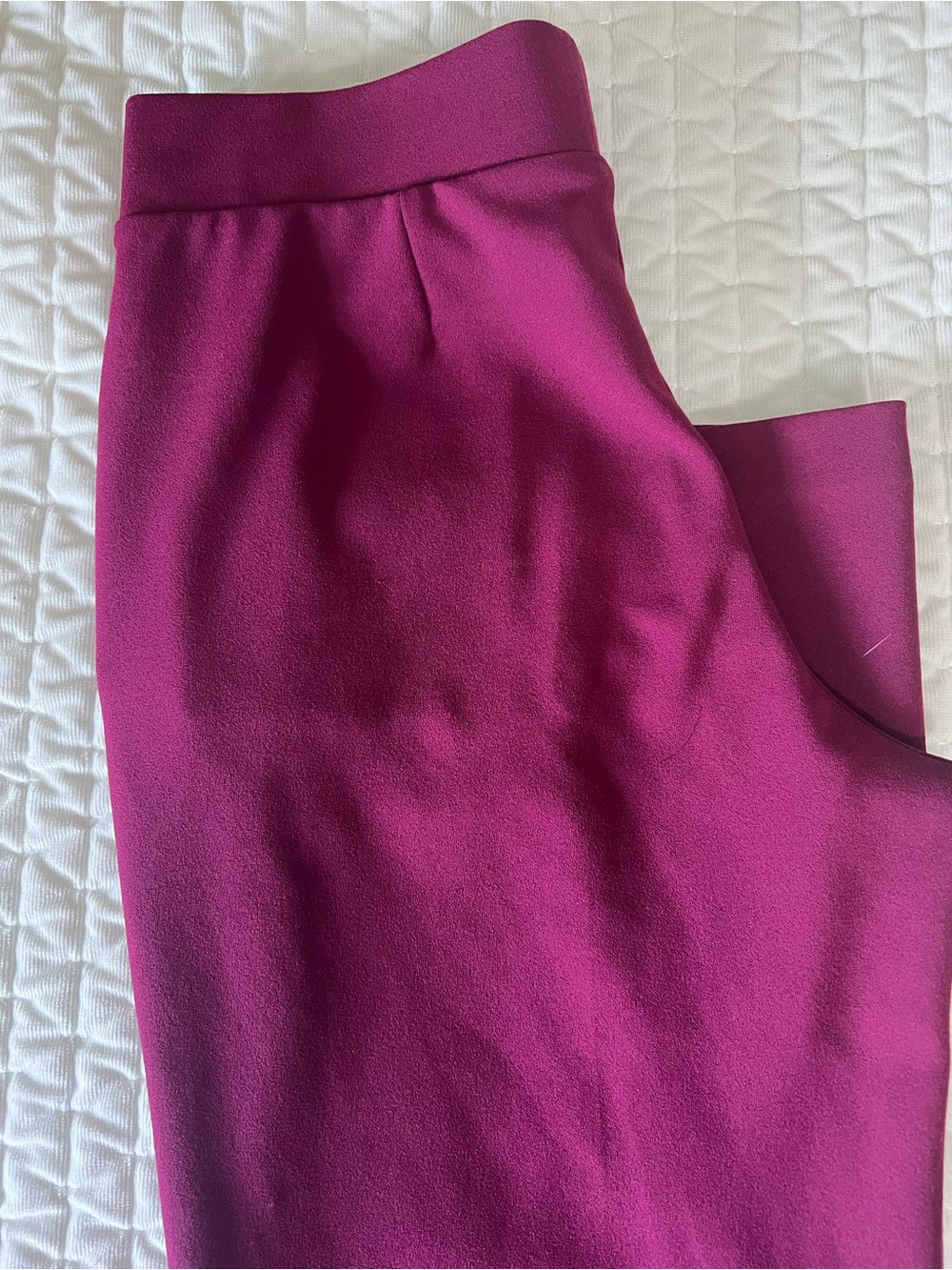 Wide Leg Trousers in Deep Berry - Women's Pants - Picture 4 of 4
